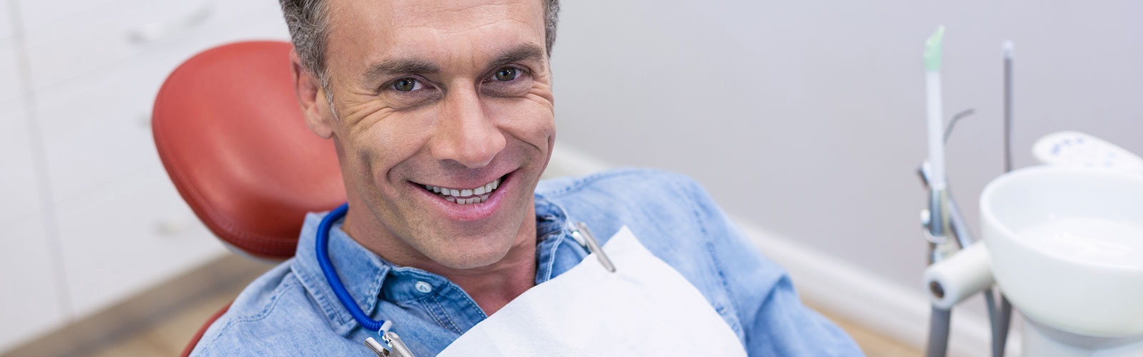 A man getting ready for dental Implants